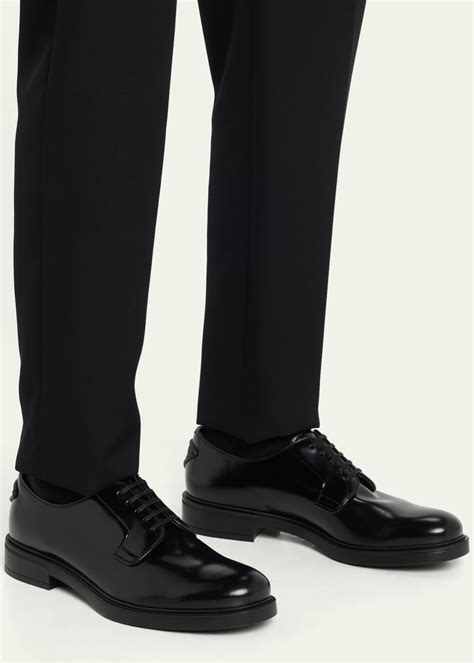 Prada Brushed Leather Derby Shoes 